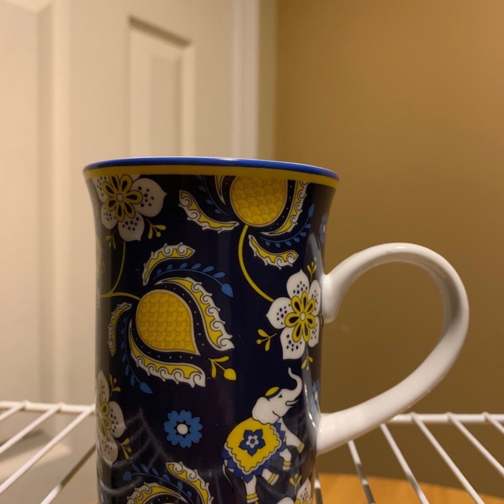 Vera Bradley Ellie Blue Porcelain Coffee Cup